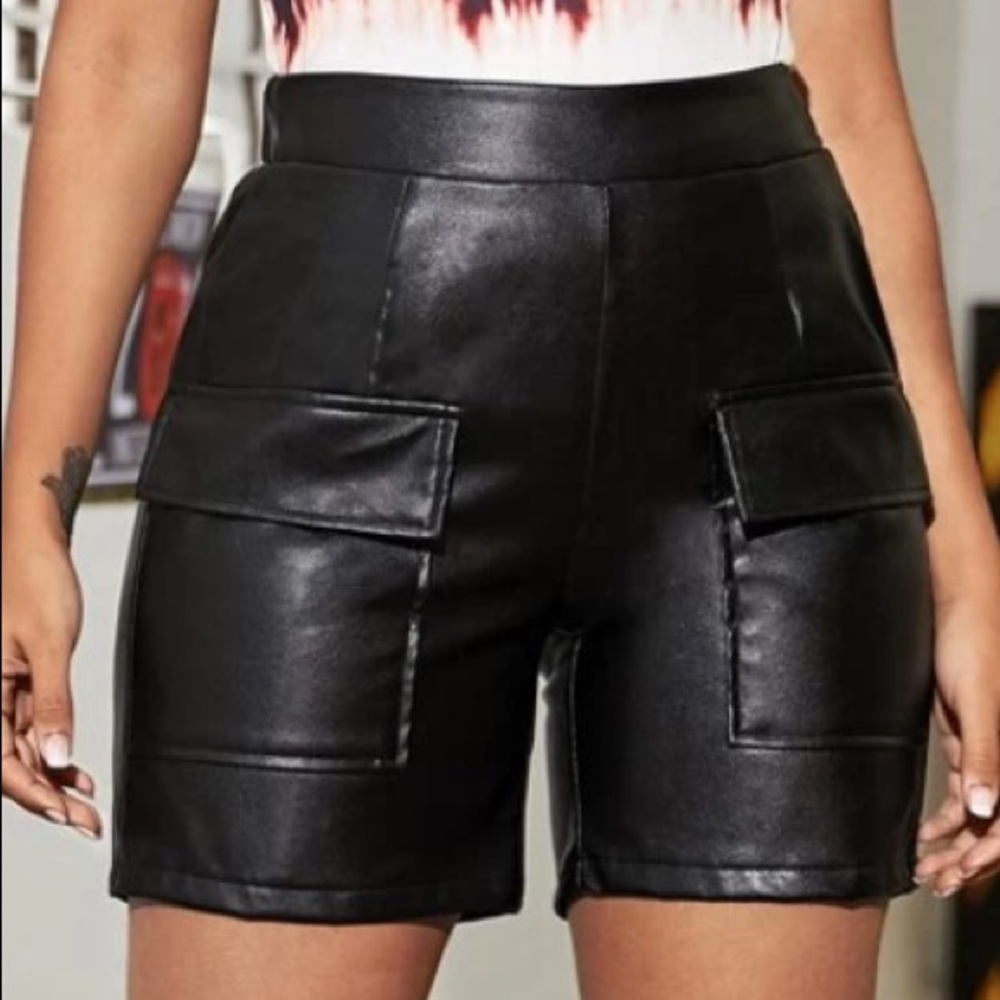 Vegan leather shorts